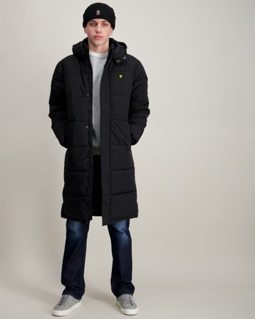 Lyle & Scott Ripstop Panel Longline Puffer Schwarz Jacken Jungen - Kids Brand Store
