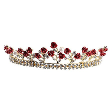 1 stk Brudkrone Håndlavet Rose Rhinestone Krone Smykker Hårtilbehør Til Bryllup