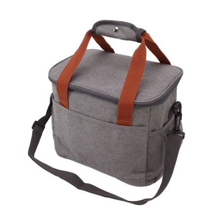 Stor Isolerad Vattentät Lunchväska Läcksäker Frysbar Kylväska med Axelrem Grå