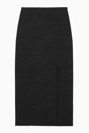 COS Women's Sparkly Textured Pencil Skirt in Black