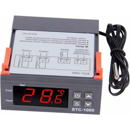 AC 110V-220V Temperaturkontroller, STC-1000 Allround Digital Termostat med NTC Temperatursensorprob