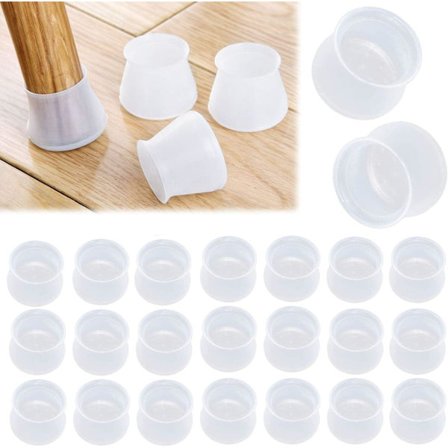 24 stk. silikone stolbenbeskyttere, silikonefødder til møbler, borde, anti-ridsebeskyttelse, benbeskyttere til stole, borde, sofaer
