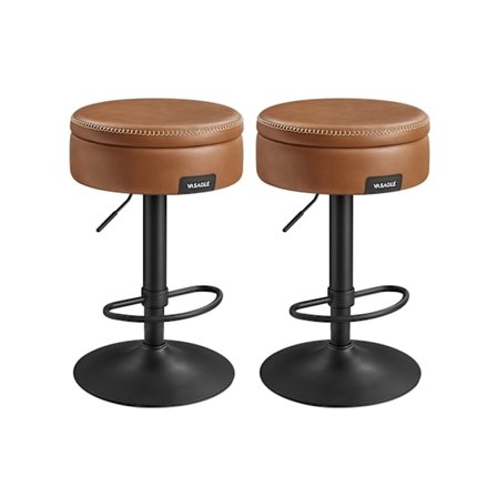 Rootz Barstol - Køkkentaburet - Stol i bordhøjde - Kunstlæder - 41 cm x 41 cm x (61,5-81 cm) - Stålstel - 7,4 kg - 120 kg Max belastning