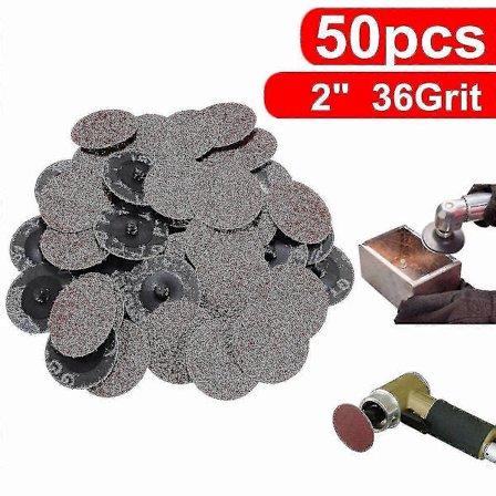 50st 36 Korn 2'' Rullås Sandpapper Slipskivor Typ R Roloc Slipmaskin Slipmedel