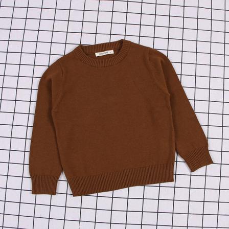Barn Långärmad Enfärgad Sweatshirt Stickad Basic Pullover