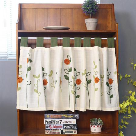 Dekor Flower Printed Valance Korta Gardiner Rod Pocket Draperier