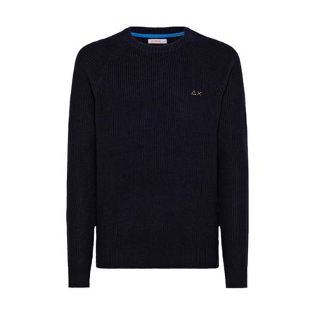 Sun68, Round-neck Knitwear Blauw, Heren, Maat:L