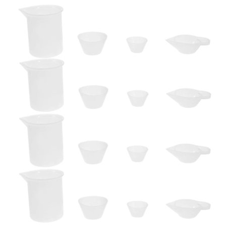 16 stk. silikone målebæger mad målebæger krystal epoxy værktøjssæt epoxy resin blandebægre