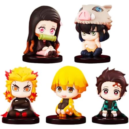 Demon Slayer kakepynt 5 stk Anime Demon Slayer leketøymodell D