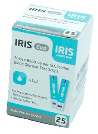 Strisce Misurazione Glicemia Iris Evo 25 Pezzi