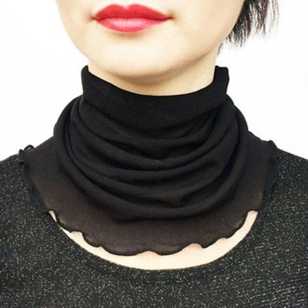 Silketørklæde False Collar SORT SORT
