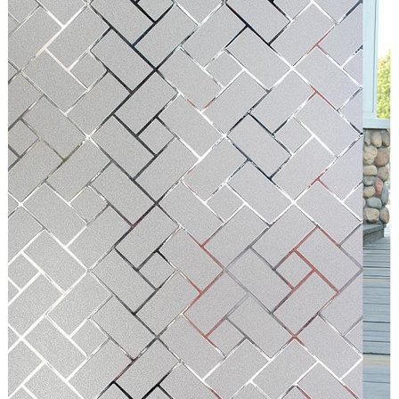 Geometrisk vindusfilm frostet glassfilm limfri personvernfilm god personvernbeskyttelse for baderom, garderober og konferanserom 45 x 200CM