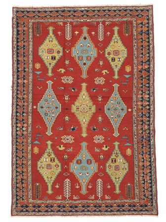 Hand Woven Kilim Suzani Rug 162X237 Wool Dark Red/Brown