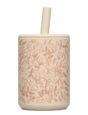 Cup With Straw Silic - Mini Flower Rose Home Meal Time Cups & Mugs Sippy Cups Kermanvärinen That's Mine