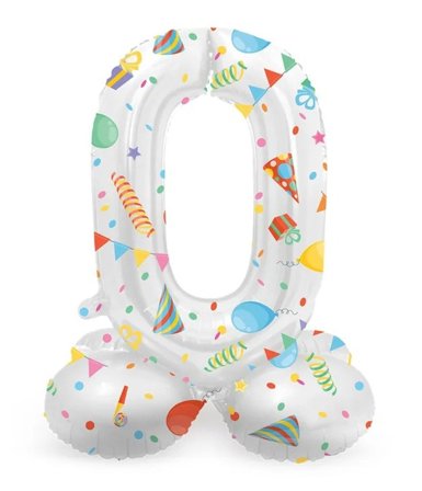 Tallballong Stående Joyful Party 72 cm "0-9" Tallet 0