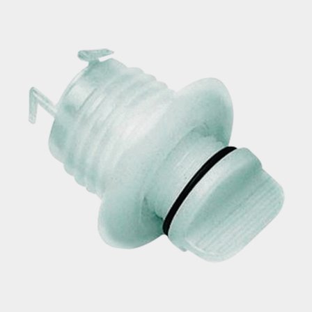 Tyhjennystulppa / pohjatulppa vene Nuova Rade Drain Socket with Captive Plug Round, pintakiinnitys, polyamidi, Ø40 mm, Ø27 mm, valkoinen