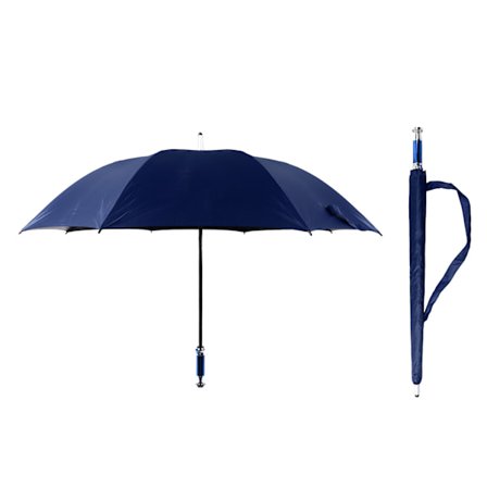 Automatisk Rett UV Golfparaply 130cm Diameter Mørkeblå Stilig Andre Generasjon