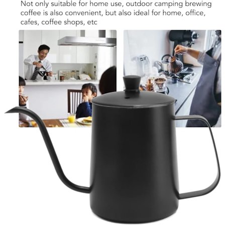 Hæld-over kaffemaskine i rustfrit stål, 600 ml, sort