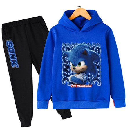 Sonic the Hedgehog hettejakke og treningsdress for barn og tenåringer, svart