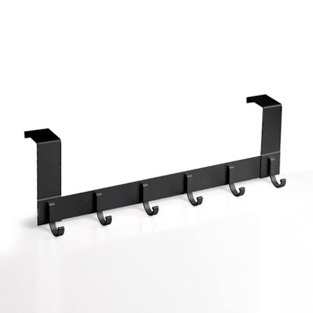 Dørkrog med 6 aluminiumskroge til tøj til 35-45 mm tyk dør, pungefri dørhænger til ophængning af frakker, hatte, ny