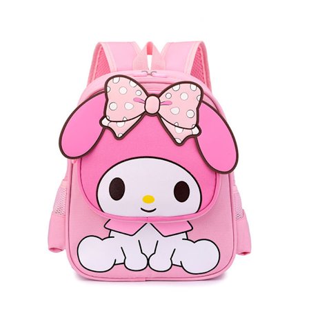 Sanrio rygsæk med min melodi & Kuromi - Stor kapacitet, letvægts, lynlås, stilfuld nylon taske til skole, rejser og arbejde - Tilgængelig[D]