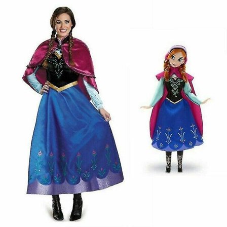 Voksen Prinsesse Anna Cosplay Kostyme Frozen Christmas Cos Fancy Dres M