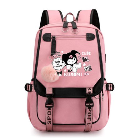 Kulomi ryggsäck Studentryggsäck Alla rosa liggande katt