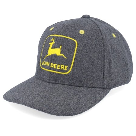 John Deere - Grey - adjustable - Cap - Faux Melton Wool Charcoal Adjustable - Hatstore