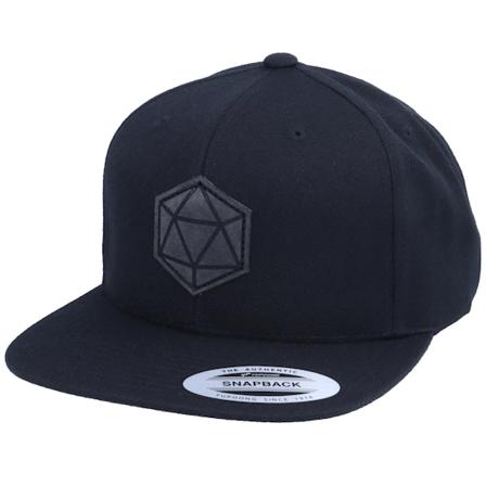 Gamerz - Svart snapback Caps - Charcoal D20 Patch Black Snapback @ Hatstore