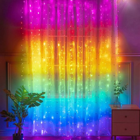 Gardinkedjor, 3 x 3m LED-ljusslingor Gardin med 8 belysningslägen