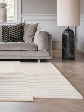 Artum 260X300 Grand Blanc Géometrique Tapis De Laine