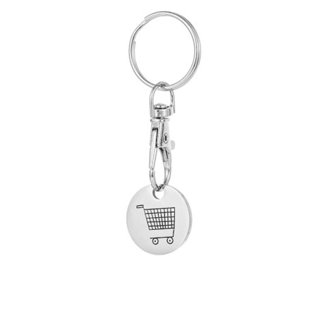 Ostoskärrykolikko ruostumatonta terästä avaimenperällä Shopping cart