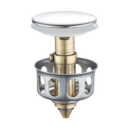 Universal vask sil, rustfritt stål Bounce Core vask, vask vask sil, avløpsplugg med sil med kurv, for kjøkken bad, 35mm