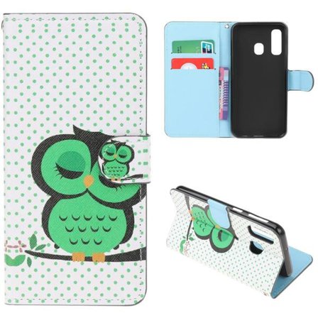 Plånboksfodral Huawei P30 Lite - Prickigt med Uggla