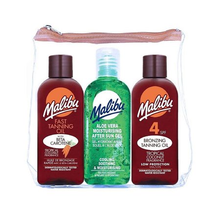 Malibu Fast Tanning Travel Essentials, SPF 4 Bronzing and Beta Carotene Oil, Sooth 3 x 100 ml, Skincare, Solcreme, Solcreme Til Ansigtet