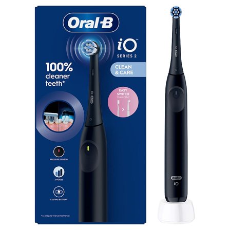 Oral-B iO2 Series Eltandbørtse Night Black, Medicin & Pleje, Tandbørster, El-tandbørster