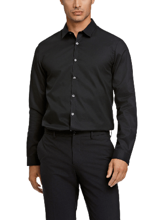 Lindbergh Plain Twill Stretch Shirt Skjortor Herr Svart XXL