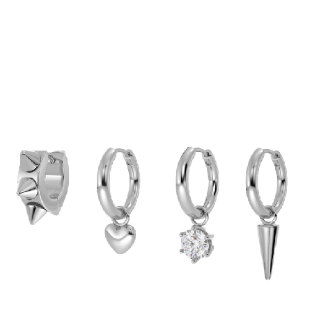 Edblad Peak Hoops One Heart Steel Smycken & klockor Dam Grå ONESIZE