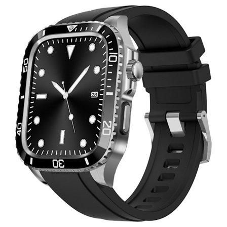 Apple Watch Series 7 / 8 / 9 45mm TPU Klockarmband med Skal - Silver