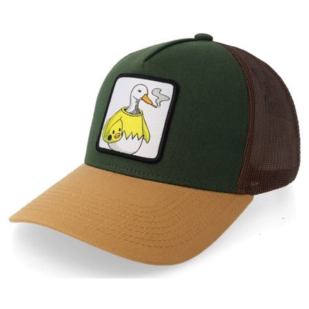 BOOM - Grön trucker Keps - Silly Goose Smoke Patch Dark Green/Brown/Wheat A-Frame Trucker @ Hatstore