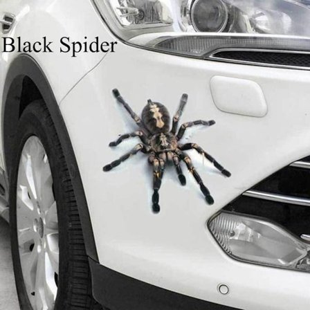 3D autotarra Auto Decor Spider Crawling BLACK SPIDER - varastossa