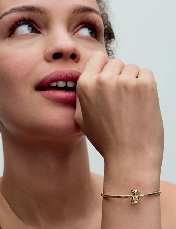 Pandora Disney The Lion King Simba 14K Gold-Plated Charm With Black And Pink Enamel - Gold - ONE SIZE