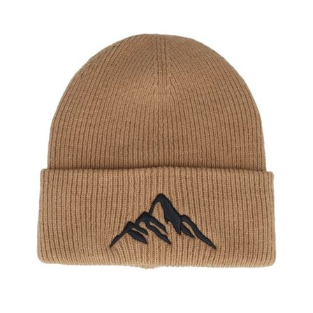 Wild Spirit - Beige cuff Beanie - Mountain 3d Biscuit Soft Deep Cuff @ Hatstore
