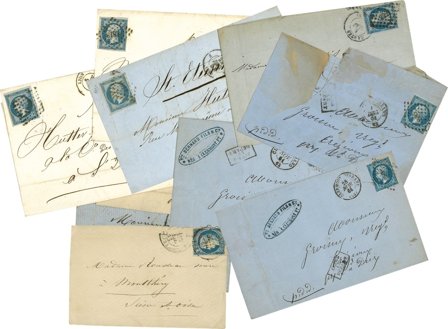 Frankrig - Pakke med 10 originale gamle breve