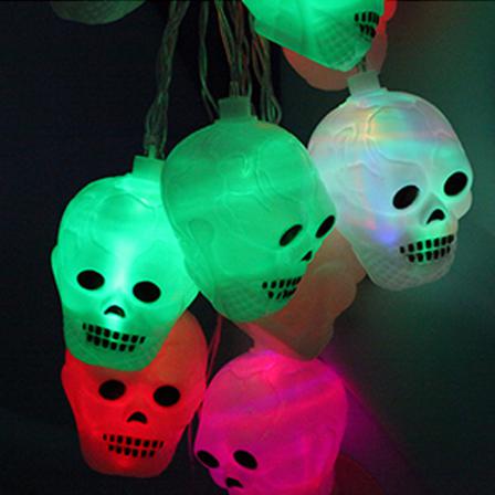 Festlig Skull Led String Lights Halloween Party Dekor Rekvisita