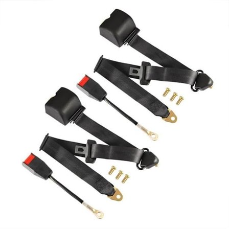 2 st Universal 3-punkts justerbart bilbälte Auto Bil VAN Säkerhetsbälte + Bultar-FD-