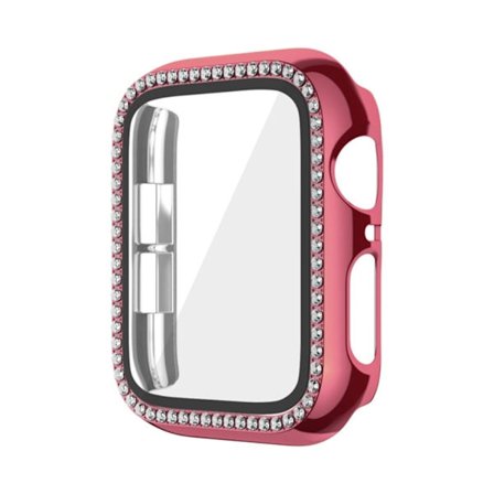 Iskunkestävä kotelo Apple Watch Ultra 49mm / Ultra 2 49mm Electroplating Watch Cover karkaistulla lasikalvolla - Ruusu Vaaleanpunainen