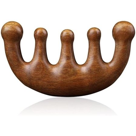 Trekam, Trehårkam, Grønn Sandaltre Massasjekam