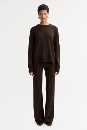 Soft Goat - Cable knit pants - XL - Mocha