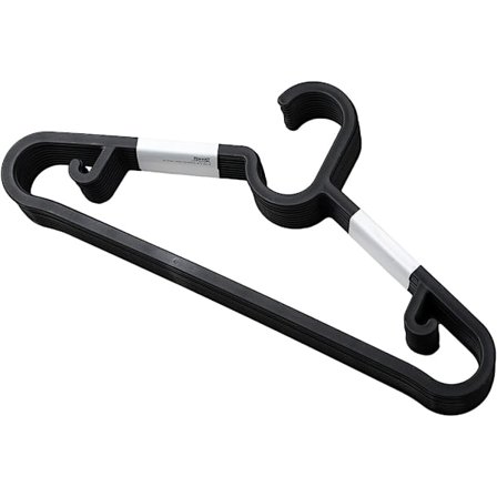 10-pack svarta plastgalgar med fast krok